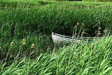 Image showing View on a beautiful  lake in scandinavia in denmark 