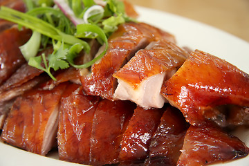 Image showing Roast duck slices