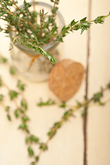 Image showing fresh thyme on a glass jar