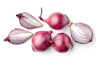 Image showing red onions on white background