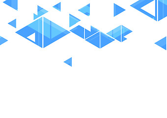 Image showing Blue triangles abstract geometric design