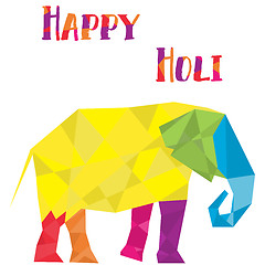 Image showing Elephant in polygon cubist style vector