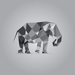 Image showing Elephant in polygon cubist style vector