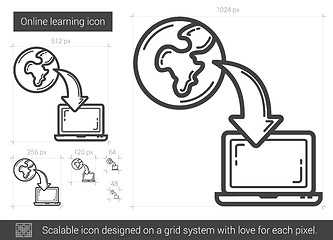 Image showing Online learning line icon.