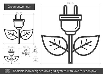 Image showing Green power line icon.