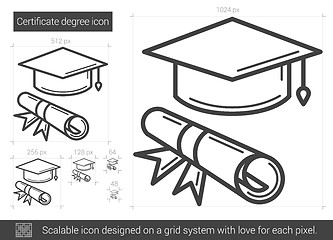 Image showing Certificate degree line icon.