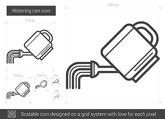 Image showing Watering can line icon.