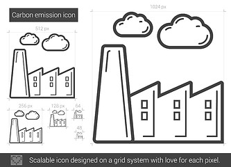 Image showing Carbon emission line icon.