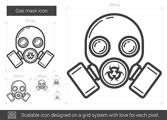 Image showing Gas mask line icon.