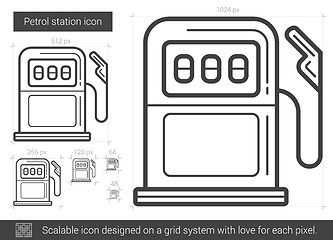 Image showing Petrol station line icon.