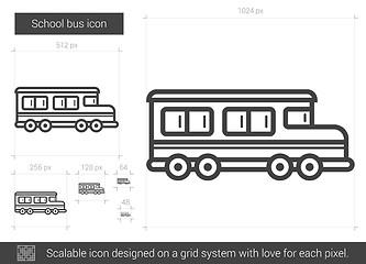 Image showing School bus line icon.