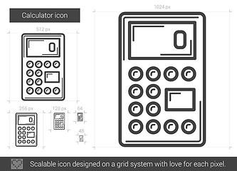 Image showing Calculator line icon.