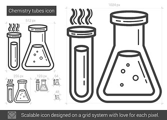 Image showing Chemistry tubes line icon.