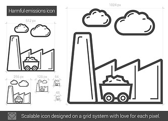 Image showing Harmful emissions line icon.