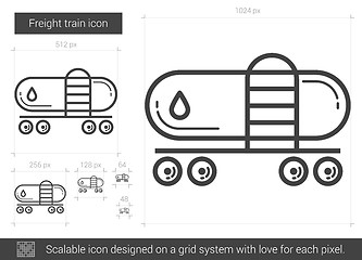 Image showing Freight train line icon.