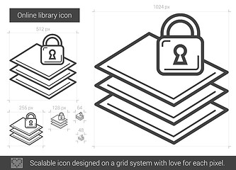 Image showing Online library line icon.