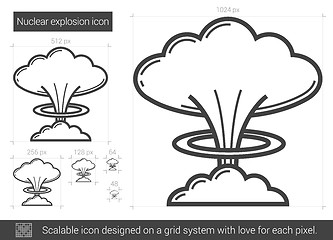 Image showing Nuclear explosion line icon.