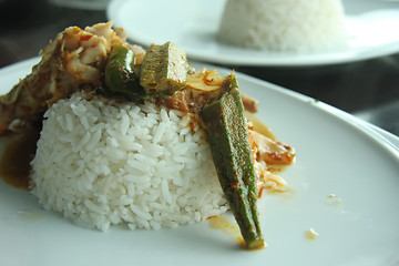 Image showing Fish curry rice