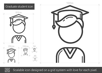 Image showing Graduate student line icon.