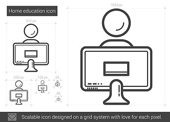 Image showing Home education line icon.