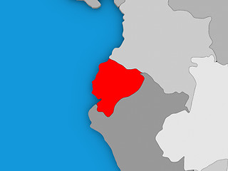 Image showing Ecuador in red on globe