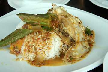 Image showing Fish curry rice