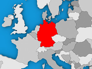 Image showing Germany in red on globe