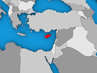 Image showing Cyprus in red on globe