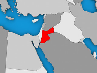 Image showing Jordan in red on globe