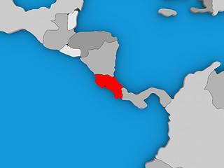 Image showing Costa Rica in red on globe