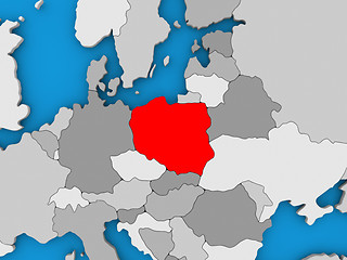 Image showing Poland in red on globe