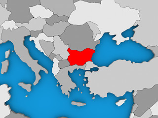 Image showing Bulgaria in red on globe