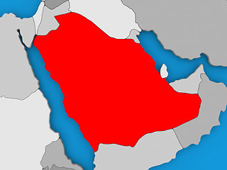 Image showing Saudi Arabia in red on globe