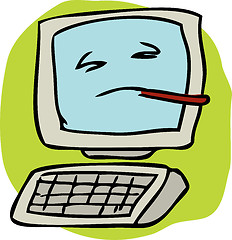 Image showing Sick computer