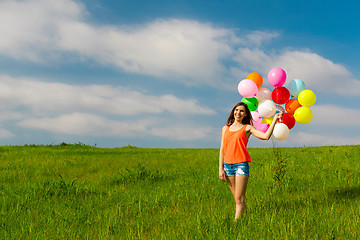 Image showing Girl with Ballons