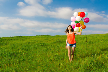 Image showing Girl with Ballons