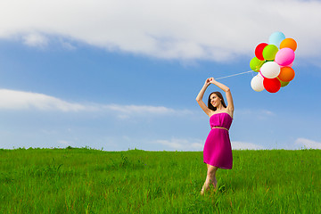 Image showing Girl with Ballons