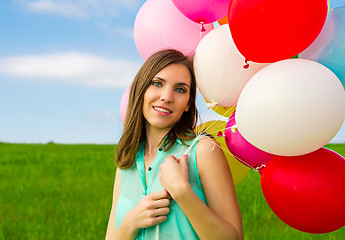 Image showing Girl with Ballons