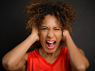 Image showing Angry woman yelling