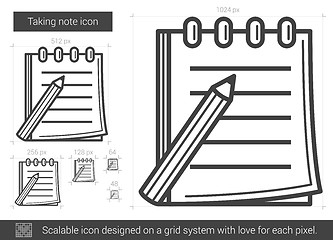 Image showing Taking note line icon.