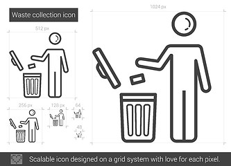 Image showing Waste collection line icon.