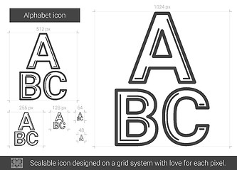 Image showing Alphabet line icon.