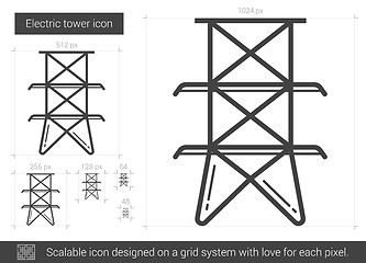 Image showing Electric tower line icon.