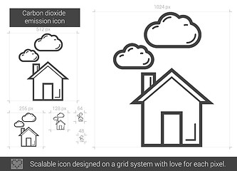 Image showing Carbon dioxide emission line icon.