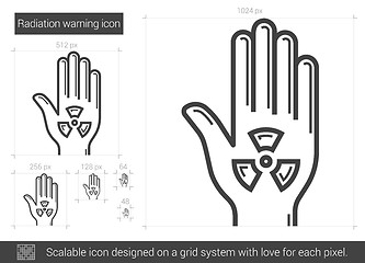 Image showing Radiation warning line icon.