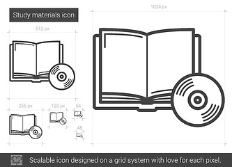 Image showing Study materials line icon.