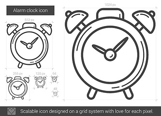 Image showing Alarm clock line icon.