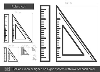 Image showing Rulers line icon.