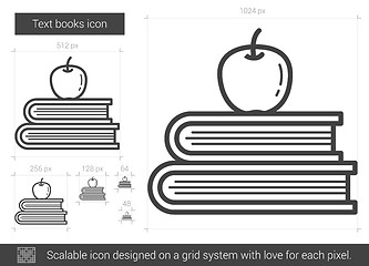 Image showing Text books line icon.