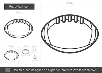 Image showing Rugby ball line icon.